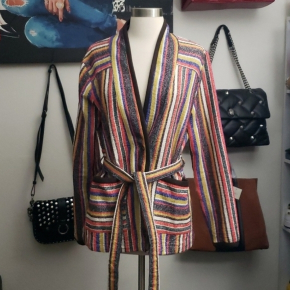 Anthropologie Akemi + Kin Striped Cardigan Jacket Size M - Picture 2 of 13